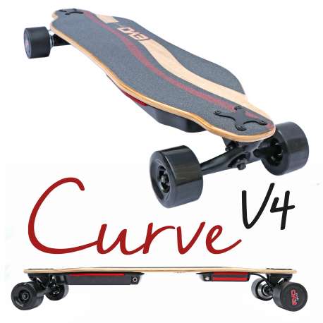 Curve v4 - Longboard électrique puissant, double moteur, plateau flex