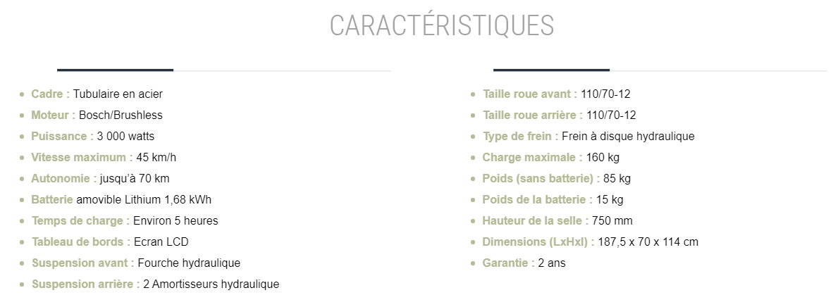 Caractéristiques techniques