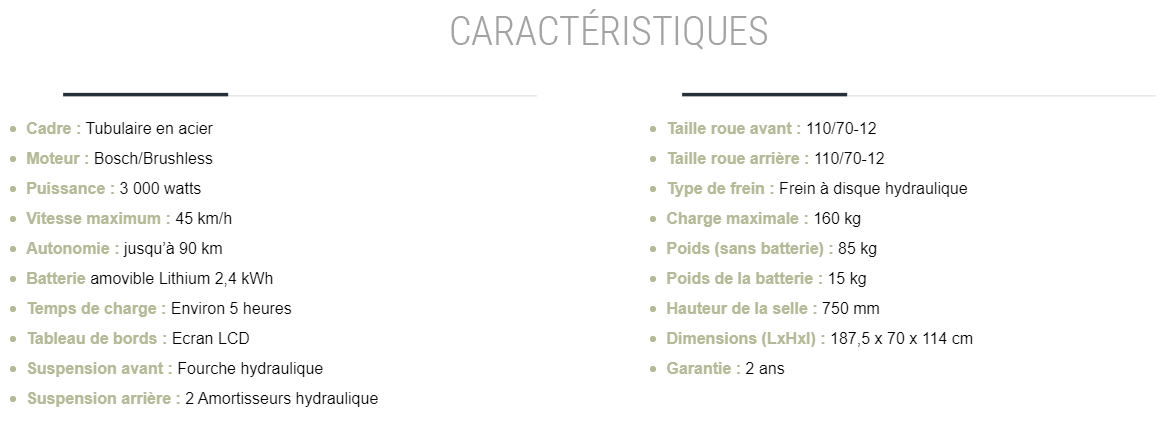 Caractéristiques techniques