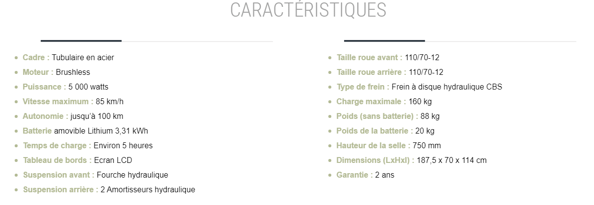 Caractéristiques techniques